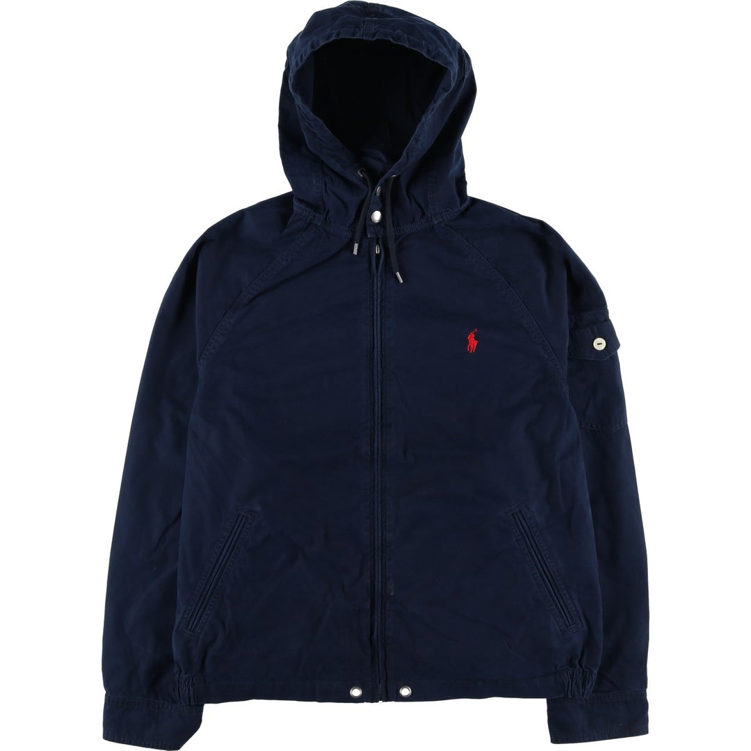 Ralph Lauren POLO RALPH LAUREN cotton hoodie, men's size L cotton navy blue type Vintage Second Hand
