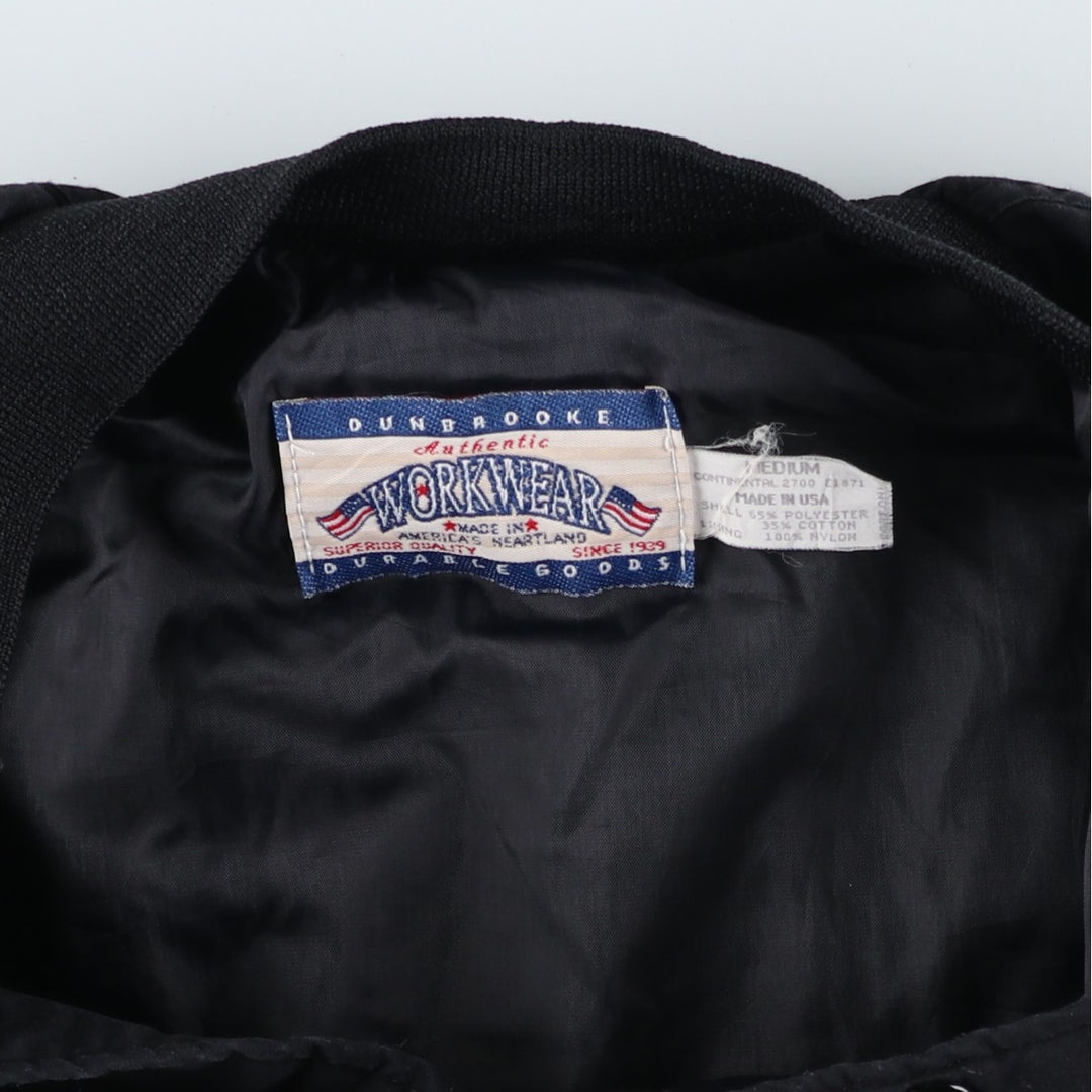 DUNBROOKE WORKWEAR Work Blouson, Made in USA, Men's Size M polyester black type Vintage Second Hand
