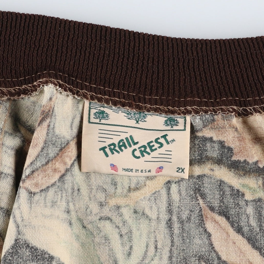 Vintage 90'S Trail Crest Camouflage Pattern Realtree Camo Blouson, Made in USA, Men's XXL unclear brown type Vintage Second Hand