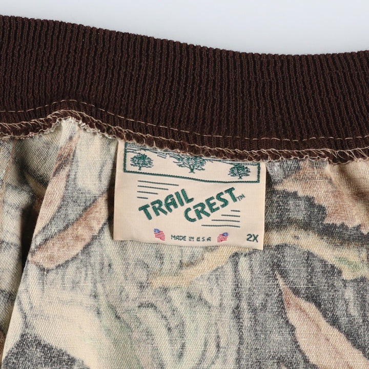 Vintage 90'S Trail Crest Camouflage Pattern Realtree Camo Blouson, Made in USA, Men's XXL unclear brown type Vintage Second Hand