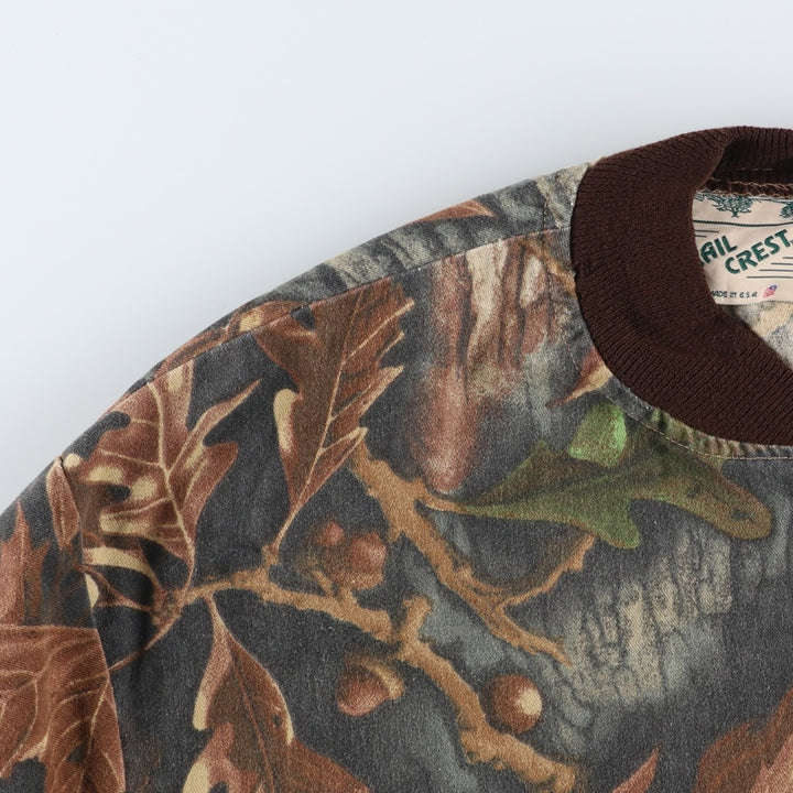 Vintage 90'S Trail Crest Camouflage Pattern Realtree Camo Blouson, Made in USA, Men's XXL unclear brown type Vintage Second Hand
