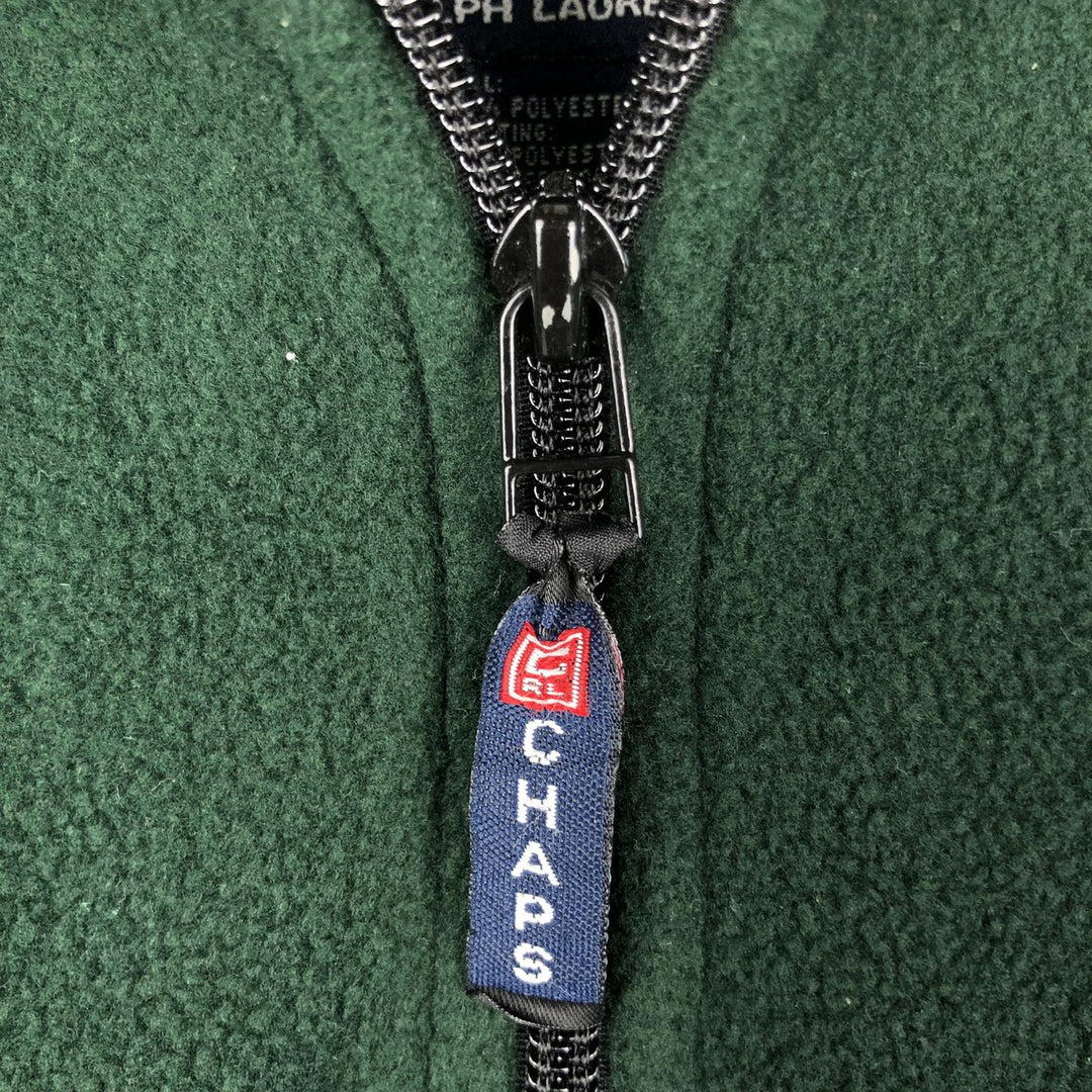 Ralph Lauren Chaps Half-Zip Fleece Pullover, Men's Size L polyester green type Vintage Second Hand