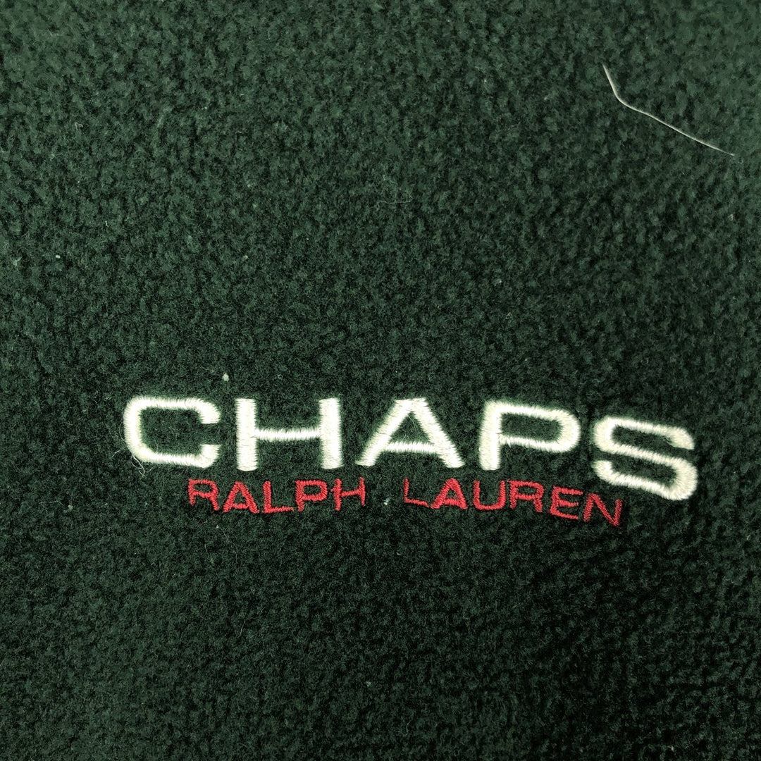 Ralph Lauren Chaps Half-Zip Fleece Pullover, Men's Size L polyester green type Vintage Second Hand