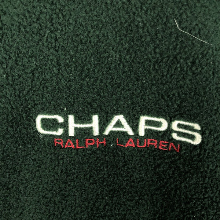 Ralph Lauren Chaps Half-Zip Fleece Pullover, Men's Size L polyester green type Vintage Second Hand