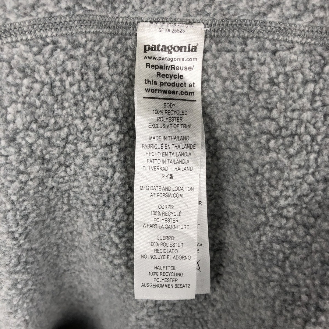 Patagonia Better Sweater 25523FA22 Half-Zip Fleece Pullover, Men's XL recycled polyester gray type Vintage Second Hand