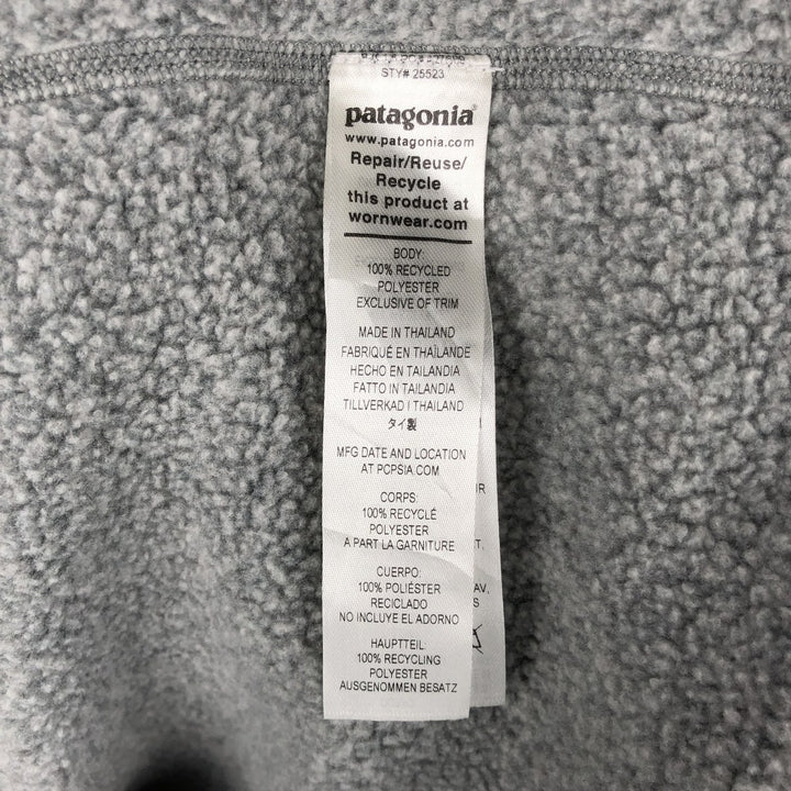 Patagonia Better Sweater 25523FA22 Half-Zip Fleece Pullover, Men's XL recycled polyester gray type Vintage Second Hand