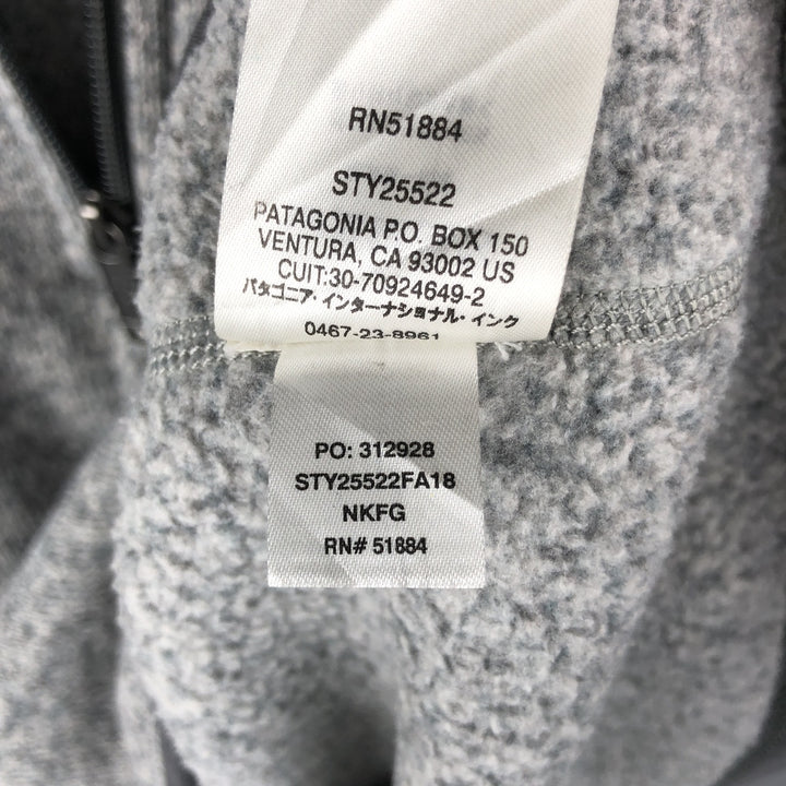 Patagonia Better Sweater 25522FA18 Half-Zip Fleece Pullover, Men's Size Medium polyester gray type Vintage Second Hand