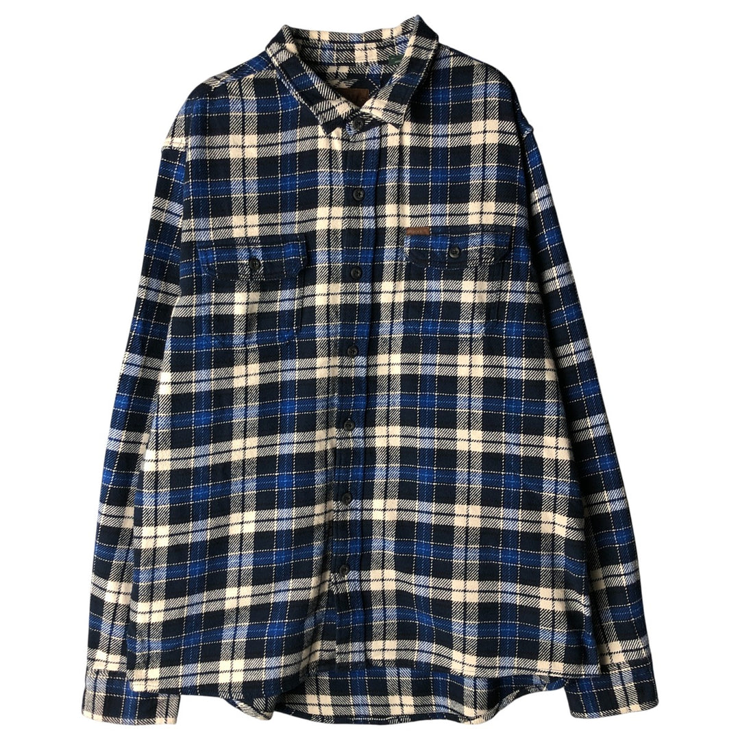 ORVIS Long Sleeve Heavy Flannel Check Shirt, Men's XL cotton blue type Vintage Second Hand