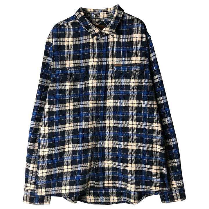 ORVIS Long Sleeve Heavy Flannel Check Shirt, Men's XL cotton blue type Vintage Second Hand