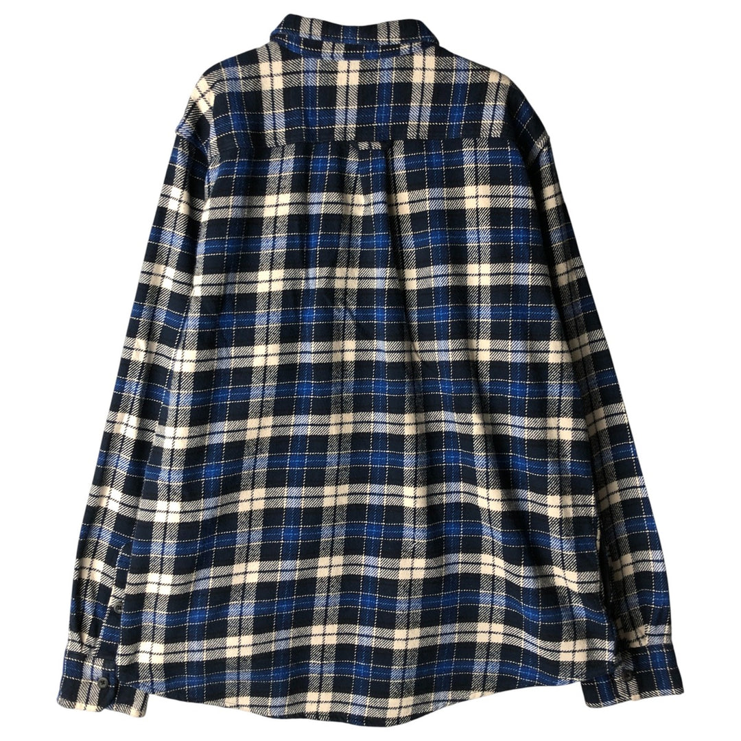 ORVIS Long Sleeve Heavy Flannel Check Shirt, Men's XL cotton blue type Vintage Second Hand