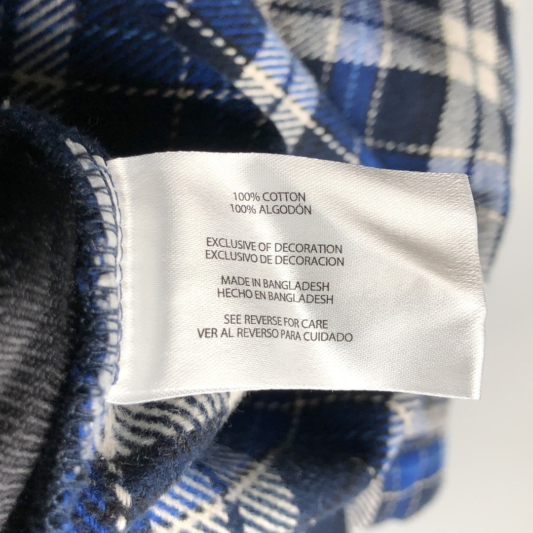 ORVIS Long Sleeve Heavy Flannel Check Shirt, Men's XL cotton blue type Vintage Second Hand