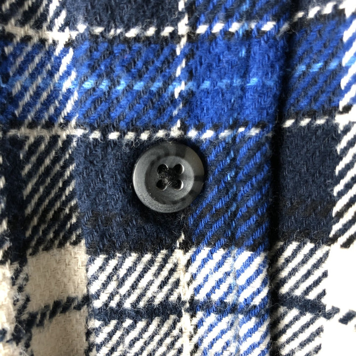 ORVIS Long Sleeve Heavy Flannel Check Shirt, Men's XL cotton blue type Vintage Second Hand