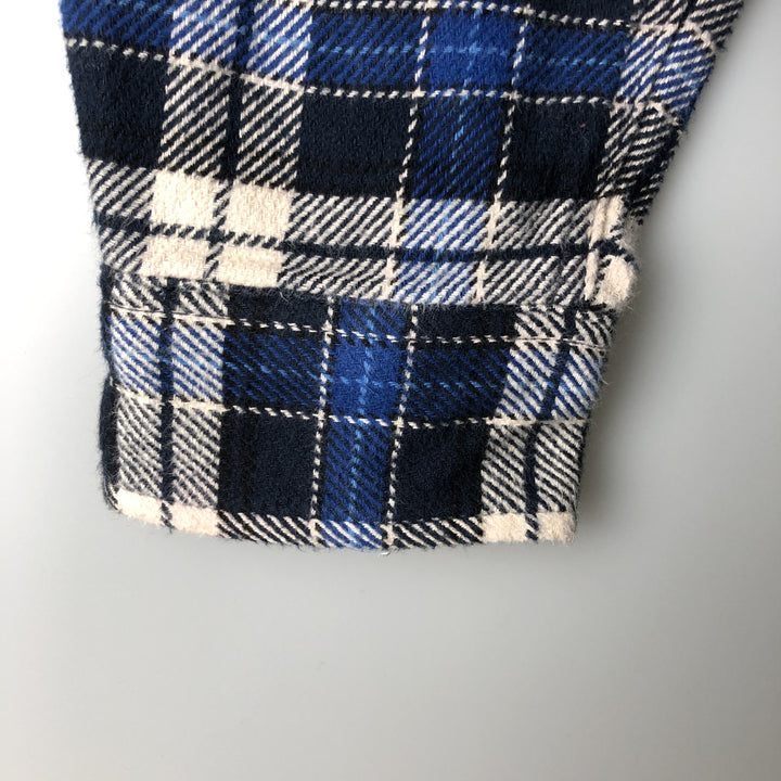 ORVIS Long Sleeve Heavy Flannel Check Shirt, Men's XL cotton blue type Vintage Second Hand