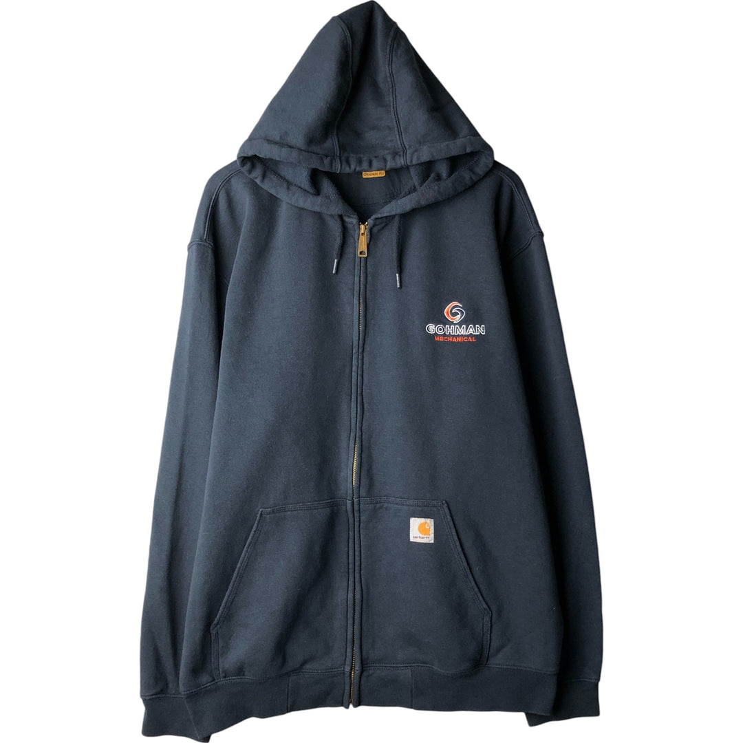 Carhartt Original Fit Full-Zip Hoodie, Men's XXL cotton navy blue type Vintage Second Hand
