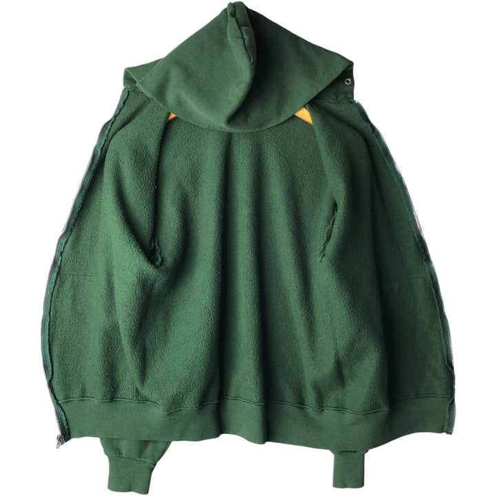 Vintage 90'S Jerzees full-zip sweatshirt hoodie, made in the USA, size M. cotton green type Vintage Second Hand