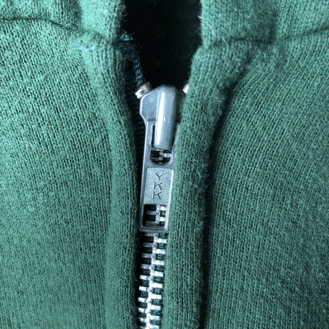 Vintage 90'S Jerzees full-zip sweatshirt hoodie, made in the USA, size M. cotton green type Vintage Second Hand
