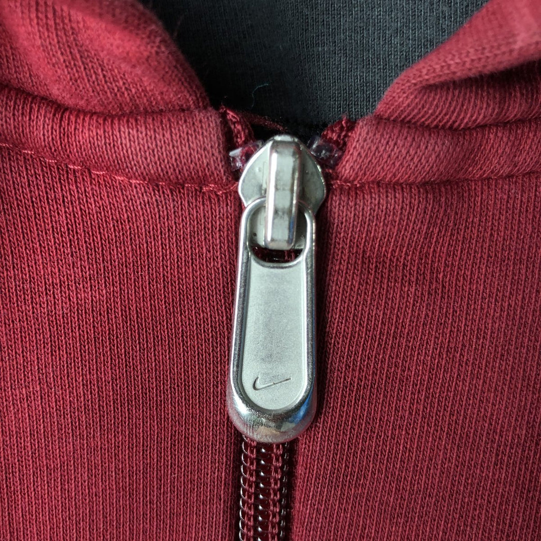 Nike Sweat Full Zip Hoodie Men's Size L cotton red type Vintage Second Hand