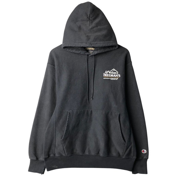 2000'S Champion PREMIUM REVERSE WEAVE Premium Reverse Weave Sweatshirt Pullover Hoodie, Men's Size L unclear black type Vintage Second Hand