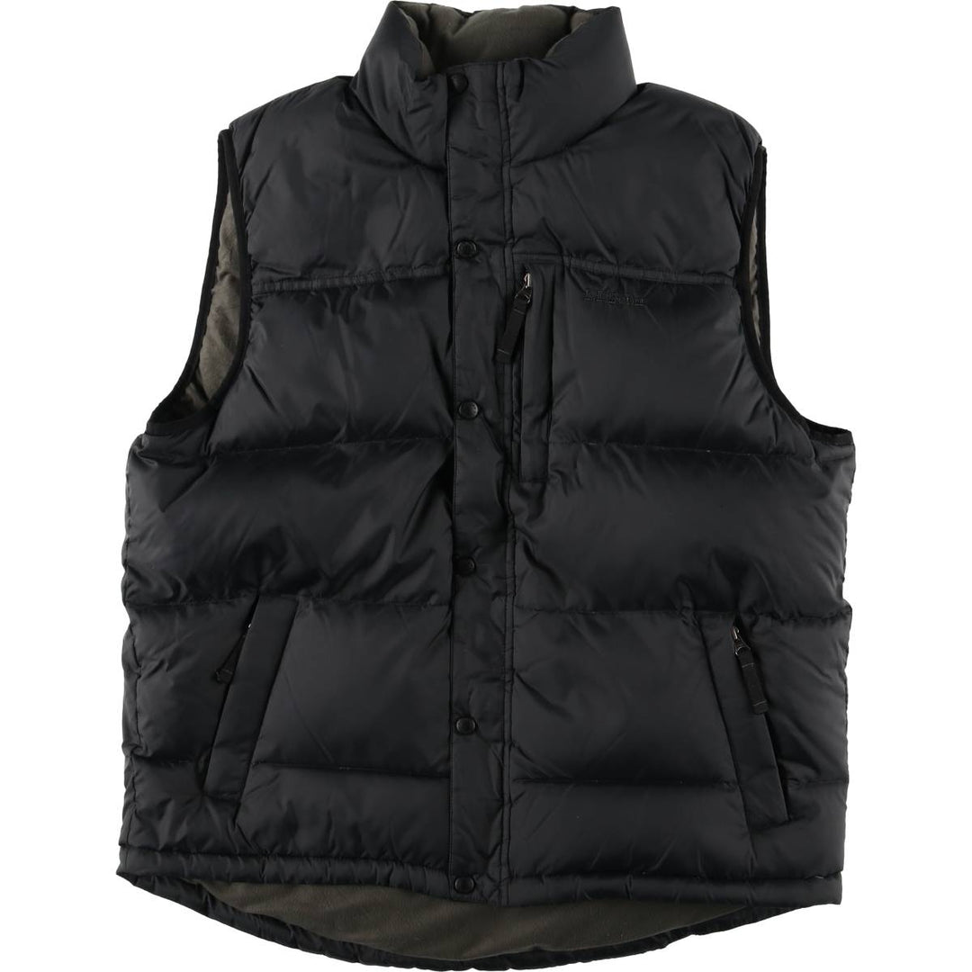 LLBean Goose Down Vest, Men's Size L Nylon black type Vintage Second Hand