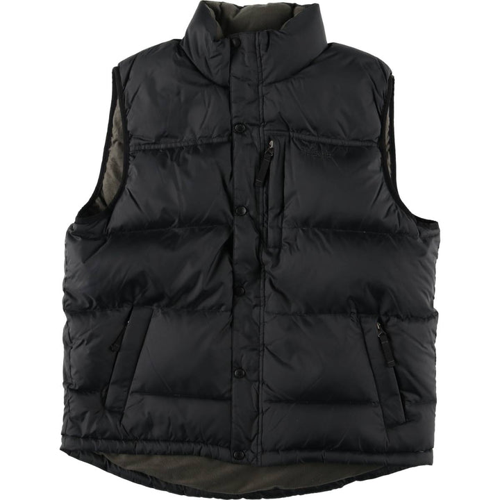 LLBean Goose Down Vest, Men's Size L Nylon black type Vintage Second Hand