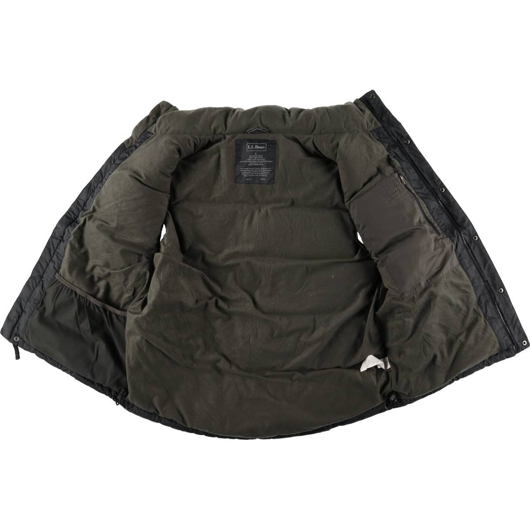 LLBean Goose Down Vest, Men's Size L Nylon black type Vintage Second Hand