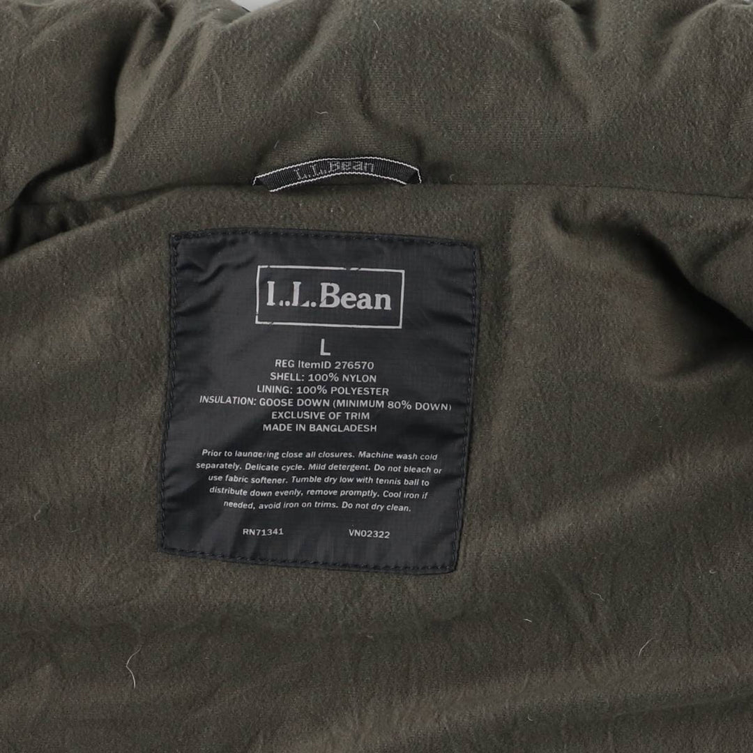 LLBean Goose Down Vest, Men's Size L Nylon black type Vintage Second Hand