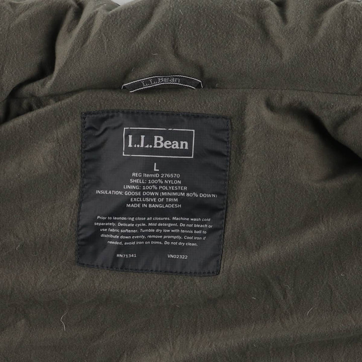 LLBean Goose Down Vest, Men's Size L Nylon black type Vintage Second Hand