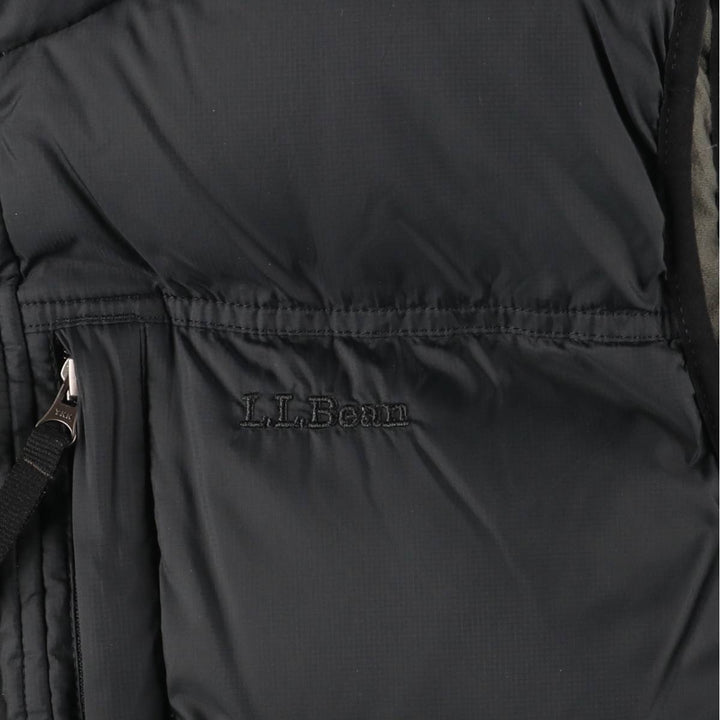 LLBean Goose Down Vest, Men's Size L Nylon black type Vintage Second Hand