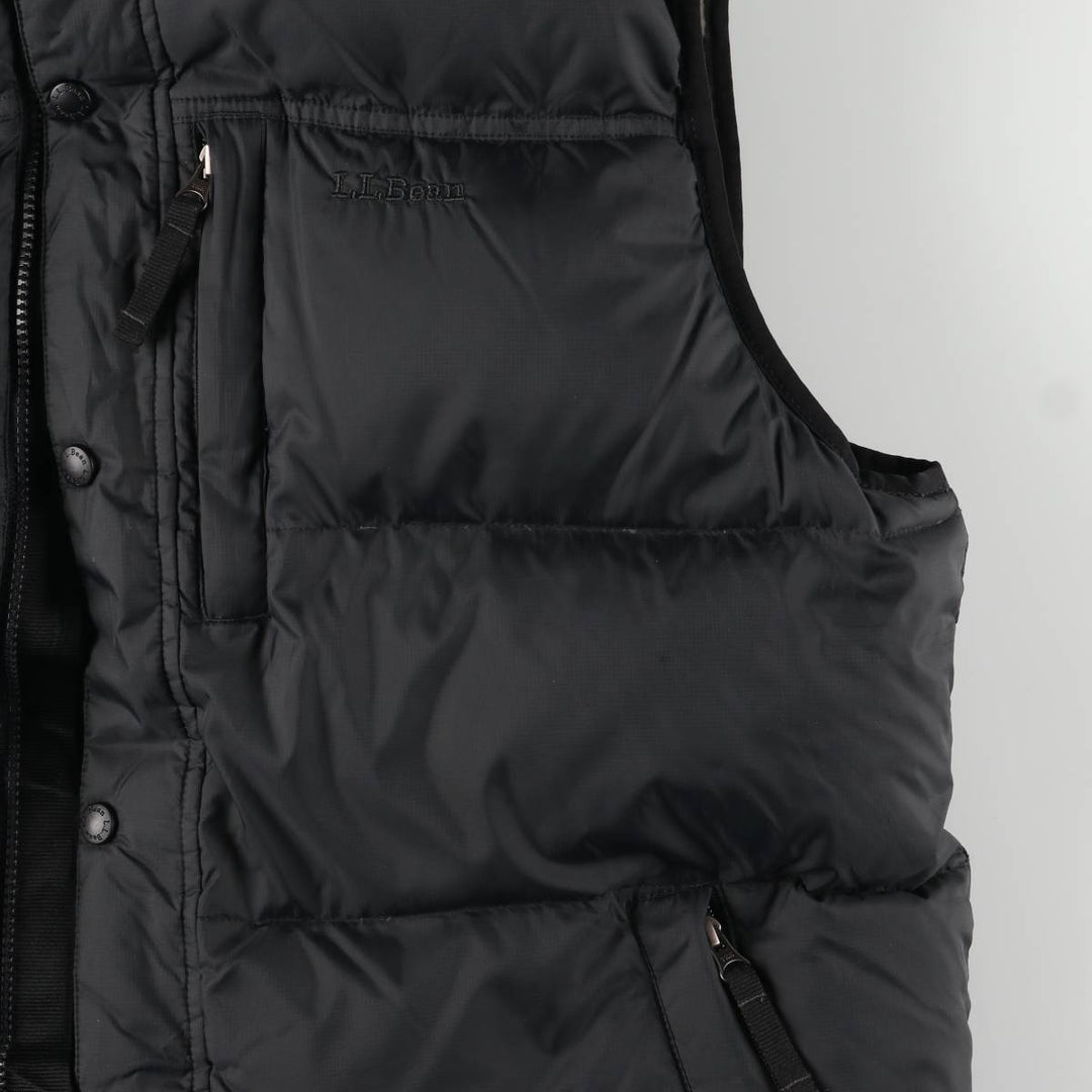 LLBean Goose Down Vest, Men's Size L Nylon black type Vintage Second Hand