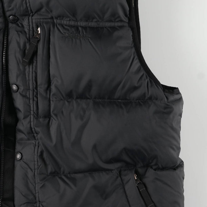 LLBean Goose Down Vest, Men's Size L Nylon black type Vintage Second Hand
