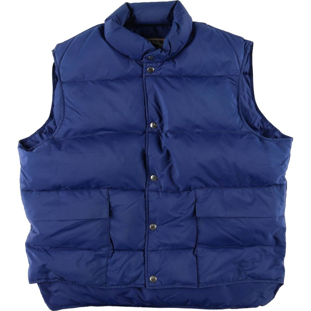 BLACK BEAR Down Vest, Made in USA, Men's XL Nylon blue type Vintage Second Hand