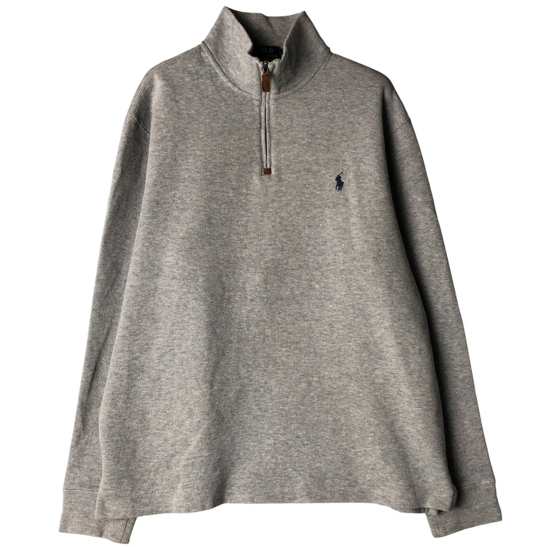 Ralph Lauren POLO RALPH LAUREN Half-zip sweatshirt, sweatshirt, men's size L cotton gray type Vintage Second Hand