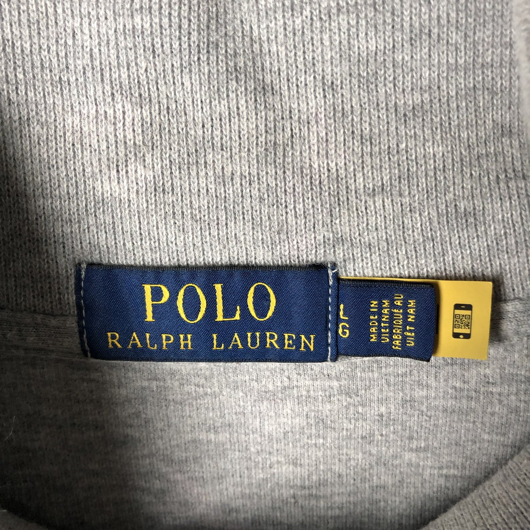 Ralph Lauren POLO RALPH LAUREN Half-zip sweatshirt, sweatshirt, men's size L cotton gray type Vintage Second Hand