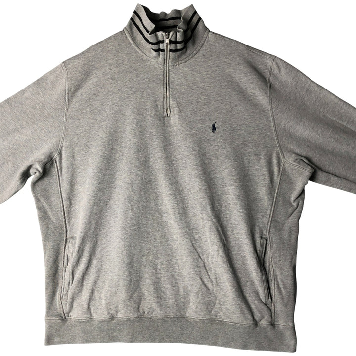 Ralph Lauren POLO by Ralph Lauren Half-Zip Sweatshirt, Men's XL cotton gray type Vintage Second Hand
