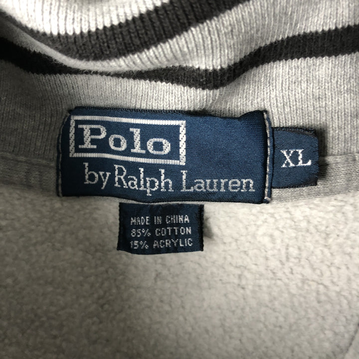 Ralph Lauren POLO by Ralph Lauren Half-Zip Sweatshirt, Men's XL cotton gray type Vintage Second Hand