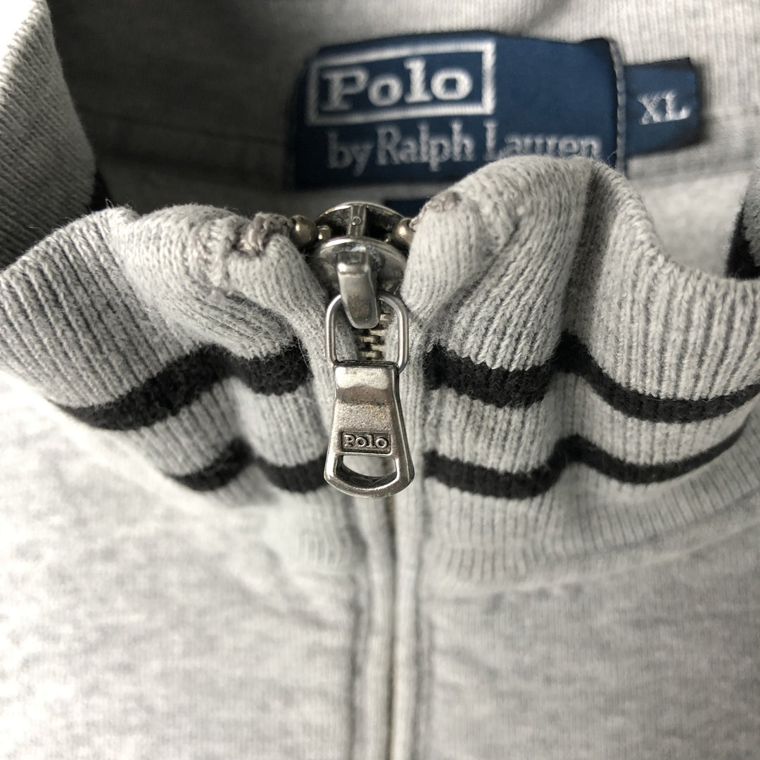 Ralph Lauren POLO by Ralph Lauren Half-Zip Sweatshirt, Men's XL cotton gray type Vintage Second Hand