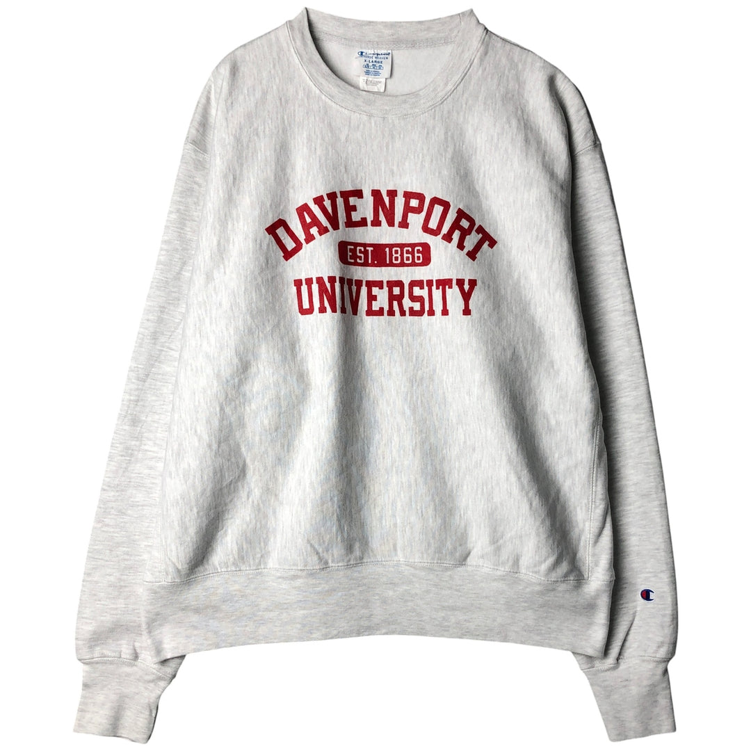 2000'S Champion Original Reverse Weave Triple Print College Sweatshirt, Men's Size XL cotton gray type Vintage Second Hand