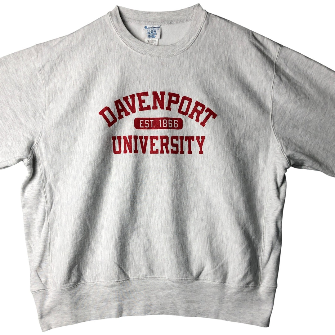 2000'S Champion Original Reverse Weave Triple Print College Sweatshirt, Men's Size XL cotton gray type Vintage Second Hand