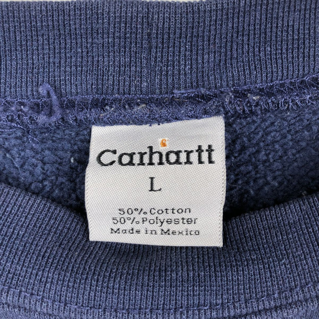 Carhartt One Point Logo Sweatshirt, Men's Size L cotton navy blue type Vintage Second Hand