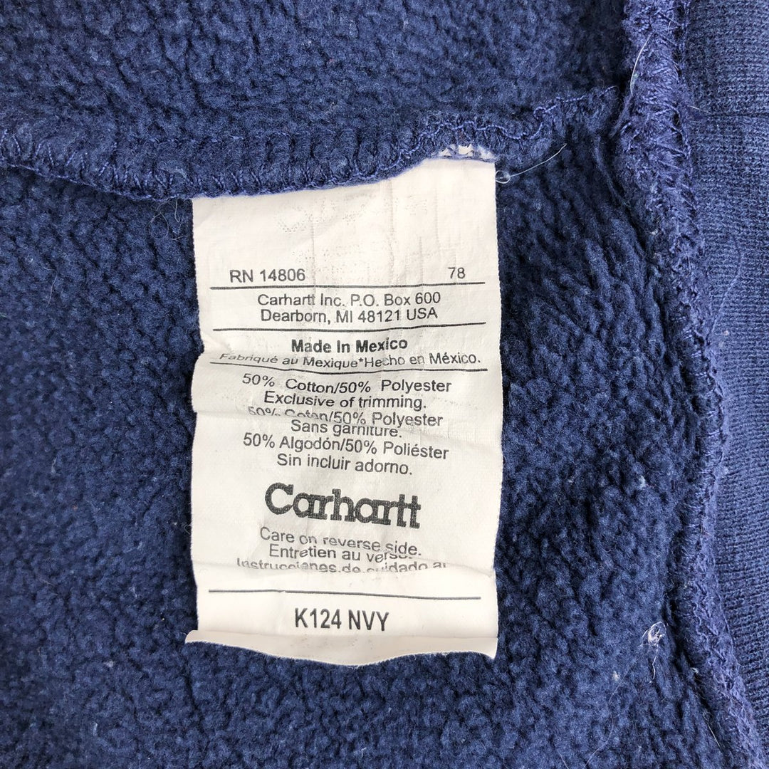 Carhartt One Point Logo Sweatshirt, Men's Size L cotton navy blue type Vintage Second Hand