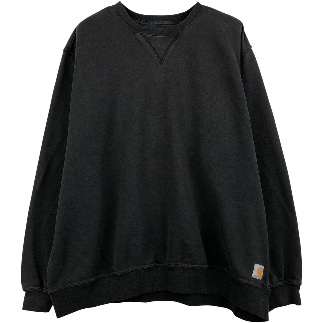 Carhartt Original Fit plain blank sweatshirt, men's size XXL cotton Charcoal Vintage Second Hand