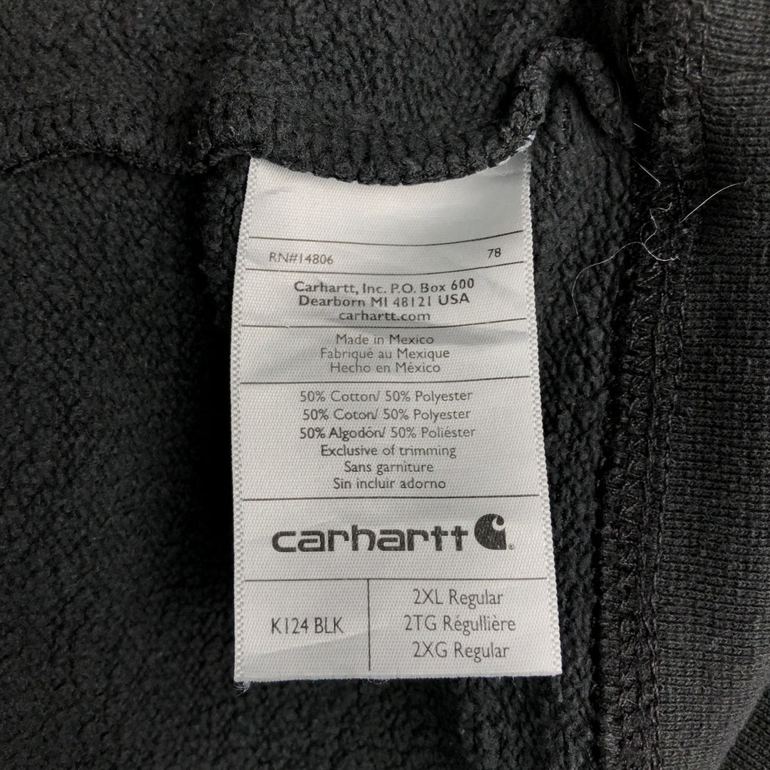 Carhartt Original Fit plain blank sweatshirt, men's size XXL cotton Charcoal Vintage Second Hand