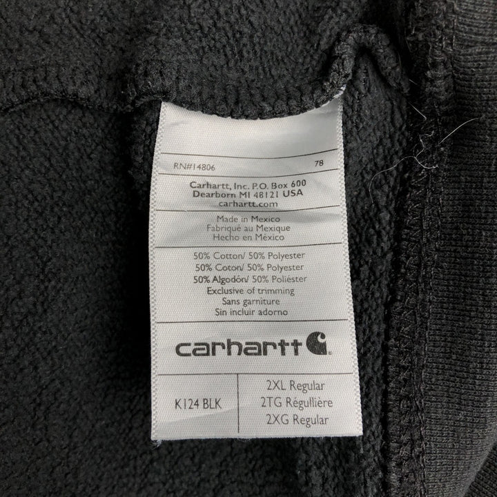 Carhartt Original Fit plain blank sweatshirt, men's size XXL cotton Charcoal Vintage Second Hand