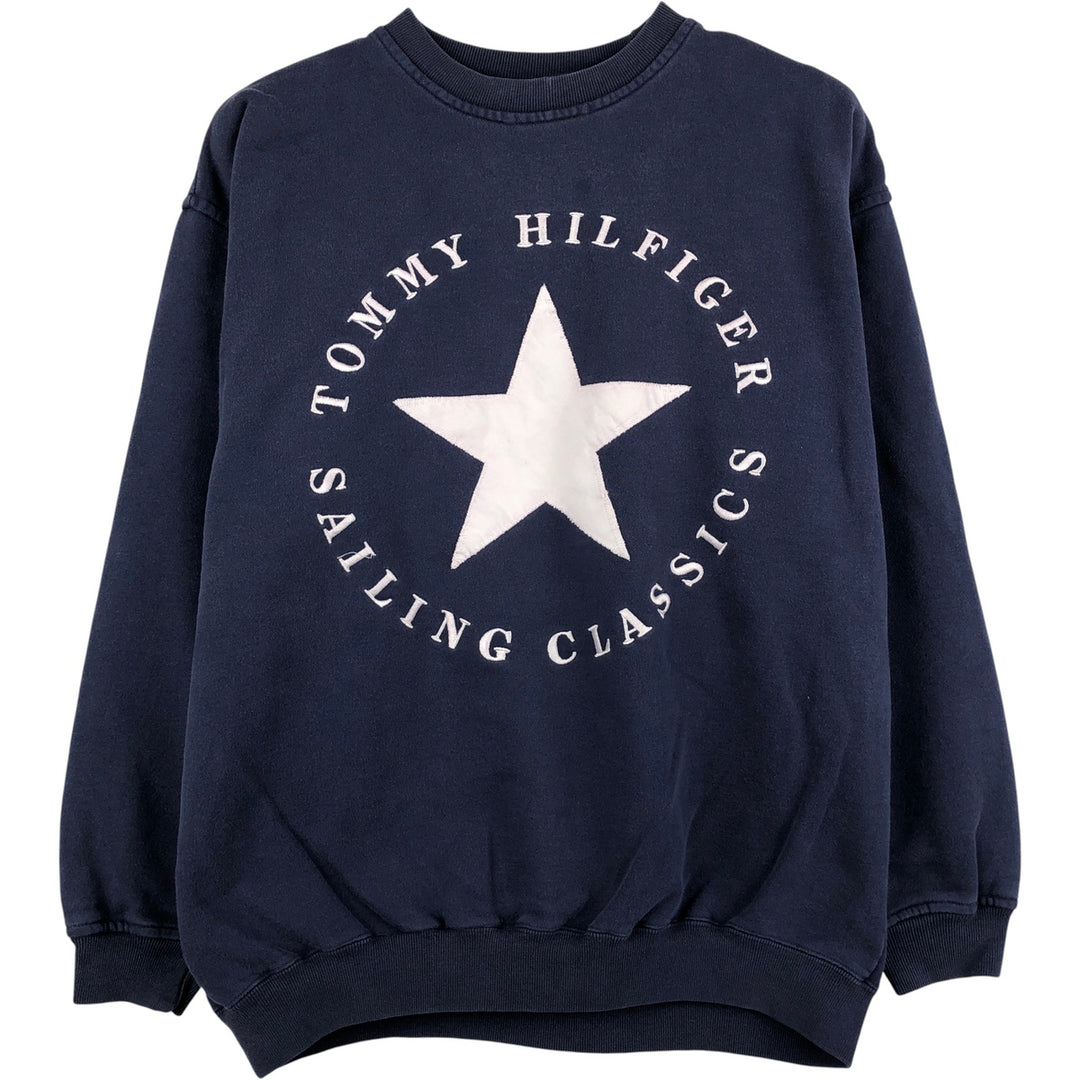 Tommy Hilfiger logo sweatshirt, size M, men's cotton navy blue type Vintage Second Hand