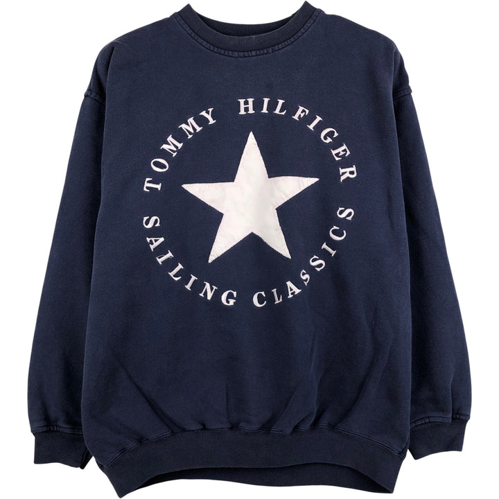 Tommy Hilfiger logo sweatshirt, size M, men's cotton navy blue type Vintage Second Hand