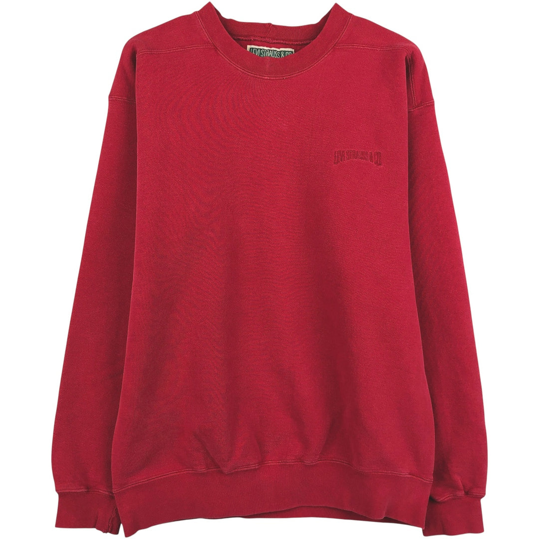 Vintage 90'S Levi's logo sweatshirt, made in the USA, size M, men's cotton burgundy type Vintage Second Hand