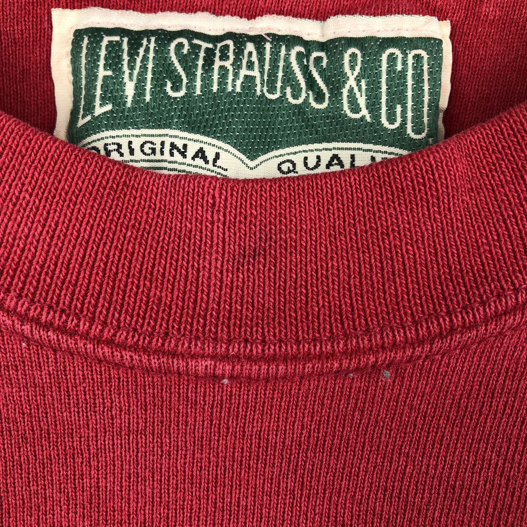 Vintage 90'S Levi's logo sweatshirt, made in the USA, size M, men's cotton burgundy type Vintage Second Hand