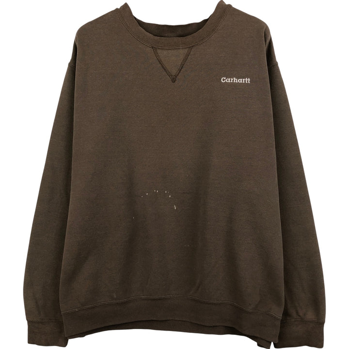 Carhartt One Point Logo Sweatshirt, Men's XXL unclear brown type Vintage Second Hand