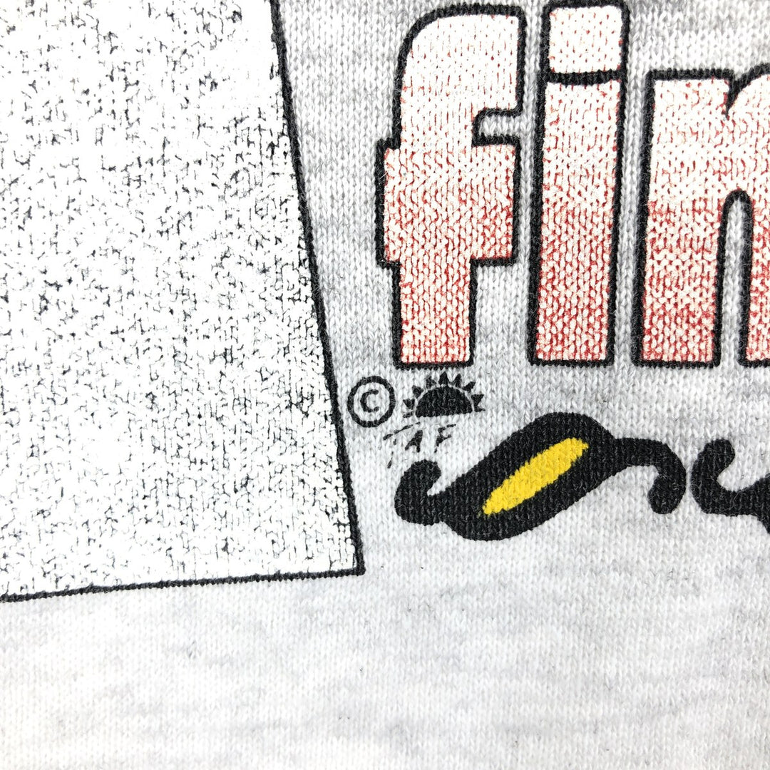 Vintage 90'S Lee Heavyweight Print Sweatshirt, Made in USA, Men's Size XL polyester gray type Vintage Second Hand