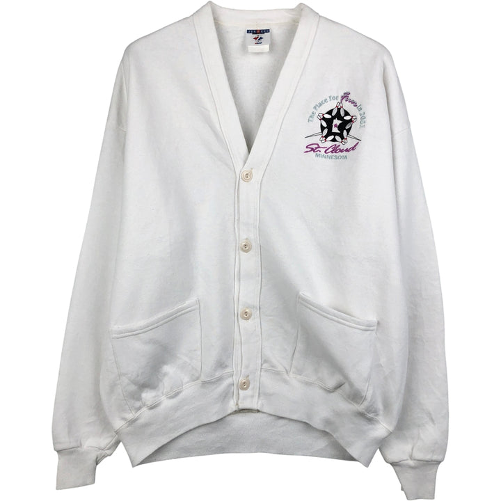 Vintage 90'S Jerzees cardigan, men's size XL unclear white type Vintage Second Hand